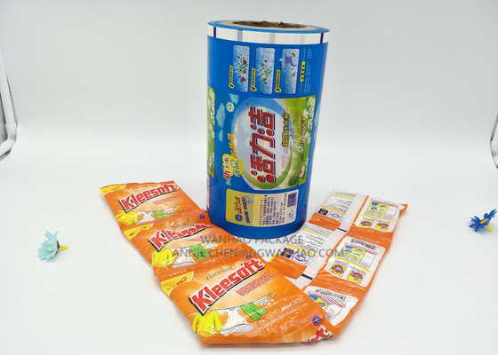 Laundry Detergent Washing Powder Plastic Laminated Film in Rolls Custom Printing For Automatic Packaging Machine